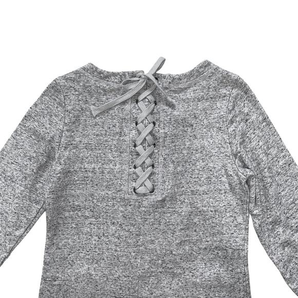 Jack by BB Dakota Day Off Knit Lace Up Back Gray Sweater Dress Size XS - Picture 8 of 9